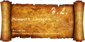 Hemmert Levente névjegykártya